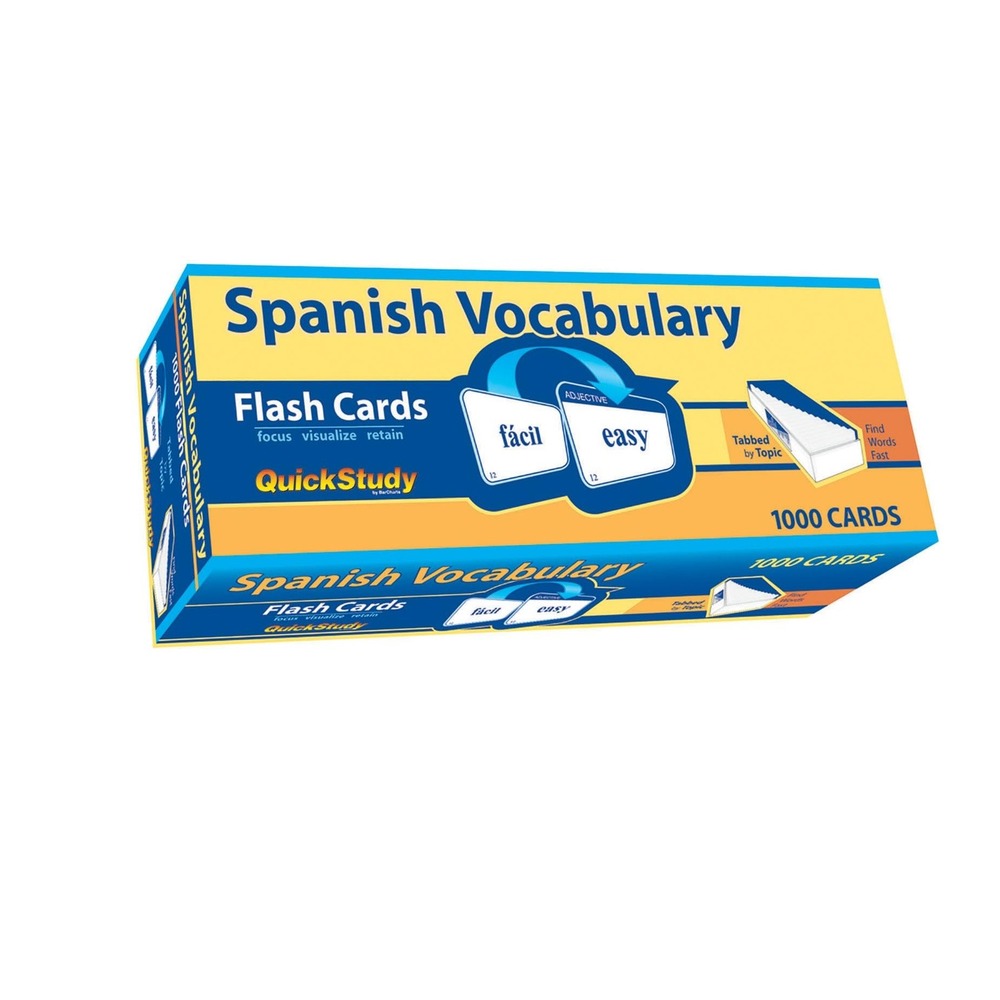 Spanish Vocabulary Flash Cards (1000 cards): a QuickStudy Reference Tool